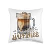 Brewing Happiness Cold Brew Coffee Quote Iced Coffee Throw Pillow