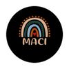 Maci Name Personalized Funny Women Rainbow Maci PopSockets Swappable PopGrip