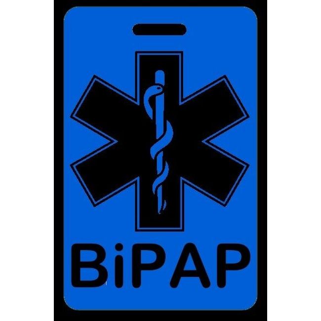 Hi-Viz Blue BiPAP Carry-On Bag Tag - Sleep Apnea