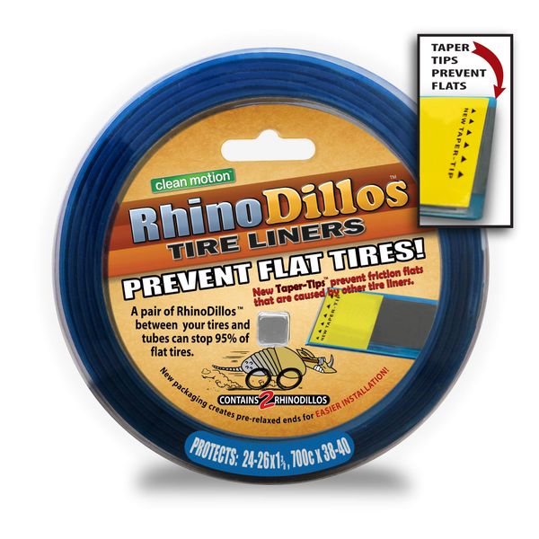 RhinoDillos BLUE Bicycle Tire Liners (26/24" x 1-3/8, 700c x 38-40) Flat Prevention