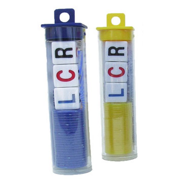 LCR - Left Center Right Dice Game - 2 Sets - (Assorted Color Chips)