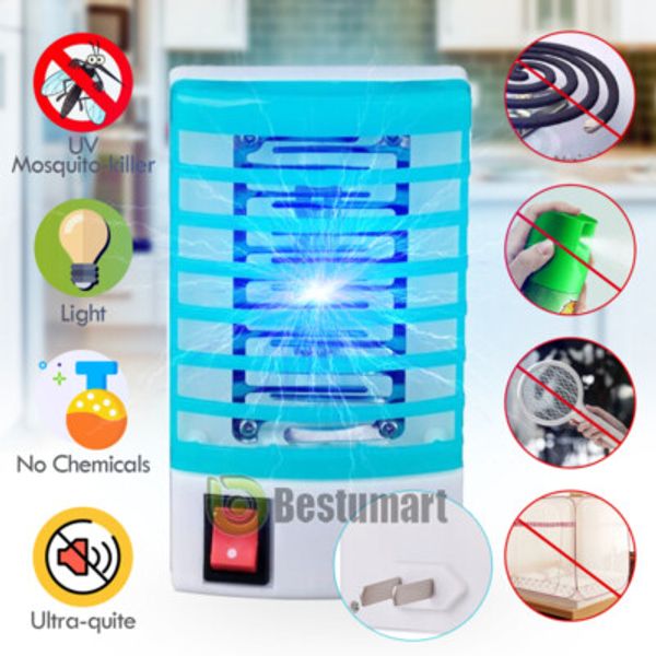 Electric Mosquito Killer LED UV Light Moth Fly Bug Insect Trap Zapper Night Lamp
