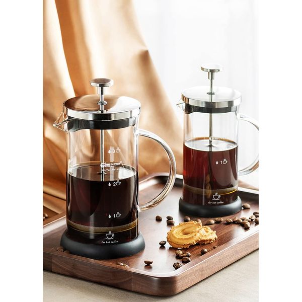 IwaiLoft Coffee Easily Luxury Coffee Press, French Press, Coffee & Tea Press, Coffee Maker Break Time, Coffee Press Type, Dishwasher, Dripper and Cafe Press (Black, 800mL)