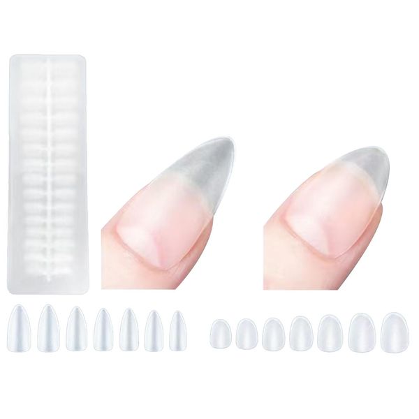 Nail Tip, Ultra Thin, Short, Clear, Sanding, Natural Fit, False Nails, Long Tip, Full Coverage, Plain Tip, Clear Tip, Practice, Commercial Use (Point, Multi Sizes)
