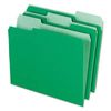 Interior File Folders, 1/3 Cut Top Tab, Letter, Bright Green, 100/Box