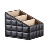 haruju Remote Control Rack, Tabletop Storage Rack, Storage Box, Small Items, Multi-functional Storage, 3 Tiers (Stitched Black)
