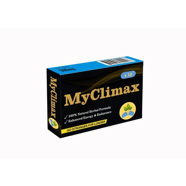 MyClimax - Herbal Energy Supplement for Men, Ginseng, Maximum Energy & Stamina: 500mg - 10 Effective and Powerful Blue Capsules.