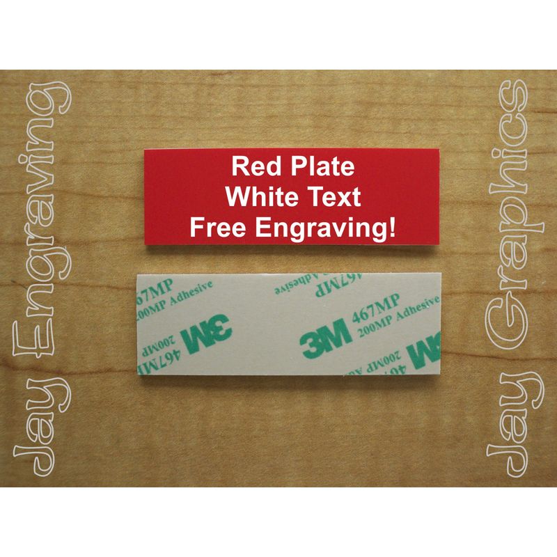 Custom Engraved 1x3 Self-Adhesive Red Plate / Tag Plaque Sign Marker ...