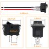 10pack Kcd1 Rocker Switch,Black 2pin On Off Switch Pre-Wired Latching Rectangle Toggle SPST Snap for Boat