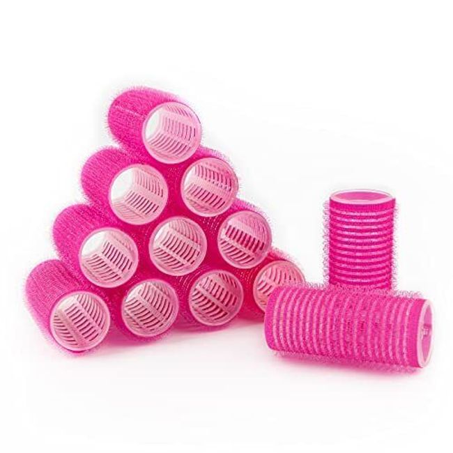 12 Pcs Hair Rollers Hairstyling Self-Grip Rollers for Long Hair Heatless Curler