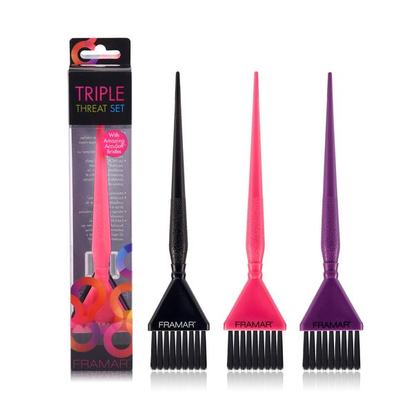 Framar Triple Threat Hair Colour Brush Set