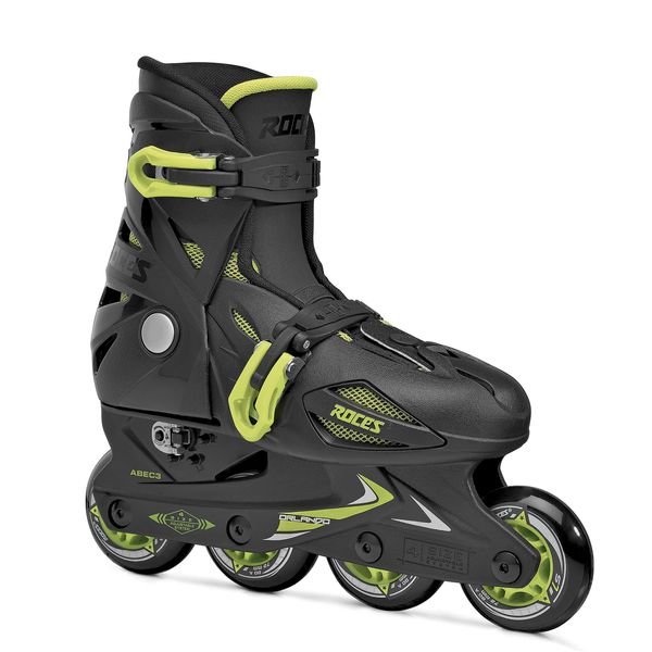 Roces 400687 Model Orlando III Kids Inline Skate, US 13jr-3, Black/Lime