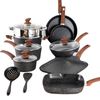 17Piece Pots and Pans Set Nonstick Induction Cookware Set Granite Coated Pot Set