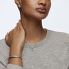Swarovski Twist bangle, White, Rhodium plated, L