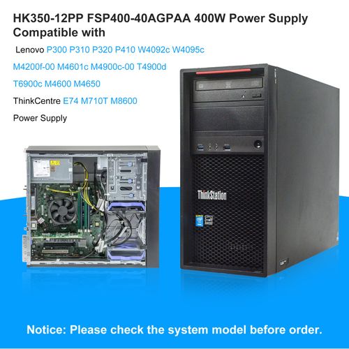 S-Union Upgraded HK350-12PP 400W Power Supply FSP400-40AGPAA PSU Compatible with Lenovo P300 P310 P320 P410 FSP250-30AGBAA PCE026 HK350-12PP HK280-21PP SP50H29513 00PC738 M920T A8800T Power Supply