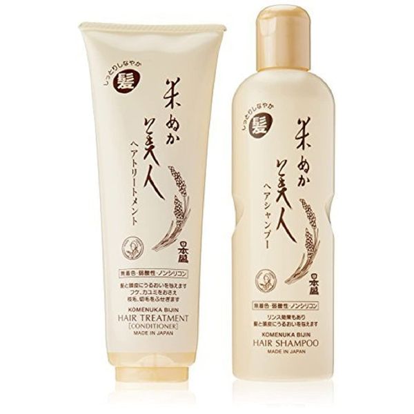 Komenuka Bijin Moisturizing Hair Shampoo and Hair Treatment / Conditioner, No PARABENS and SULFATES