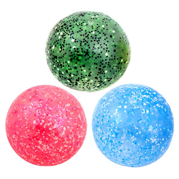 Entervending Stress Ball - Squishy Ball Set of 3 - Random Colors Confetti Squeeze Balls - 2.75 Inch Gel Stress Balls for Kids - Stress Relief Toys - Anti Stress Ball Pack - Fidget Squishy Ball