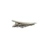 2 extra small silver clear stone leaf shaped alligator hair clip