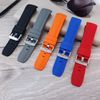 Talk Time Curved End Watch Strap Silicone Rubber Blue 22mm