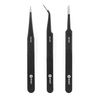 iFixit Precision Tweezers Set - Extra Fine, Angled, Blunt Tips for Electronics, Hobby, Industrial, Professional, Craft
