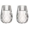Donoucls Crystal Candle Holder Honeycomb Designed Hand Cut Crystal Household Taper Candlesticks Banquet Decorations for Dinner 2.4x3.2Inches Pack of 2, Clear
