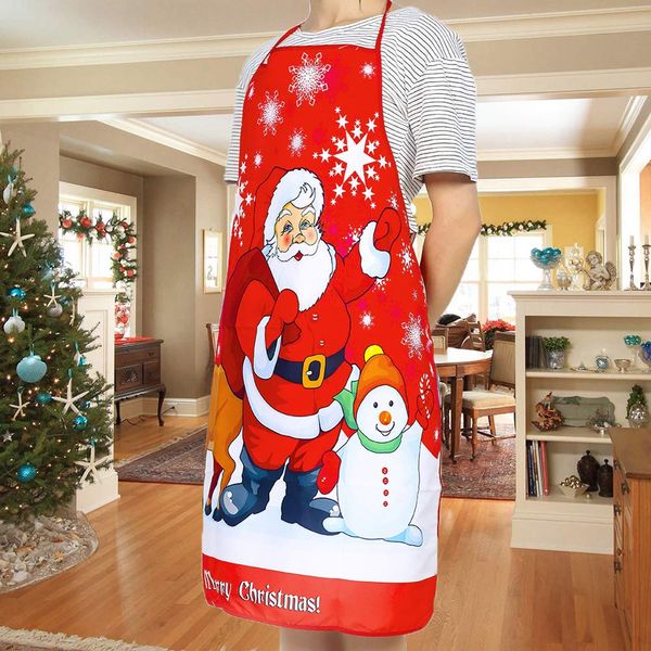 LONTG Christmas Aprons for Women Men Adult Christmas Santa Claus Apron Cartoon Kitchen Aprons for Xmas Party Chef Cooking Restaurant Baking BBQ Home Kitchen Cooking Christmas Dinner Party Supplies