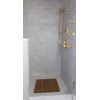 SeaTeak Rectangular Wooden Teak Shower Mat | Waterproof Mat | Indoor Bath Mat | Outdoor Shower Platform | 31.5" L x 19.75" W x 1.25" H