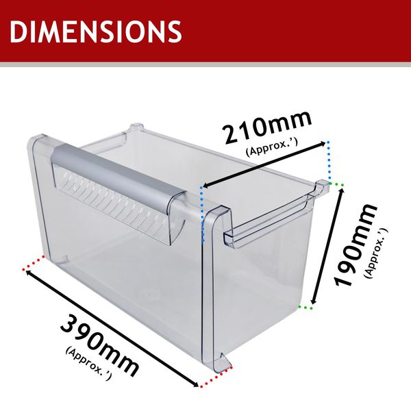 SPARES2GO Lower Drawer Bottom Food Container for Neff Fridge Freezer