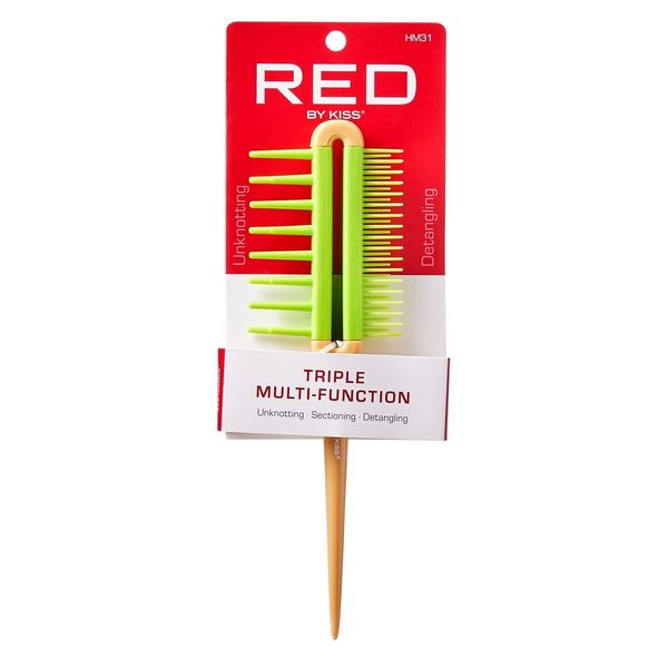 Kiss Red Pro Comb Triple Multi -Function (Pack of 3)