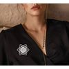 Blumenbrosche Silberbrosche mit eingelegtem funkelnden Kristall Mantel Pullover Kleid Brautgeschenk mit Schmuckschatulle