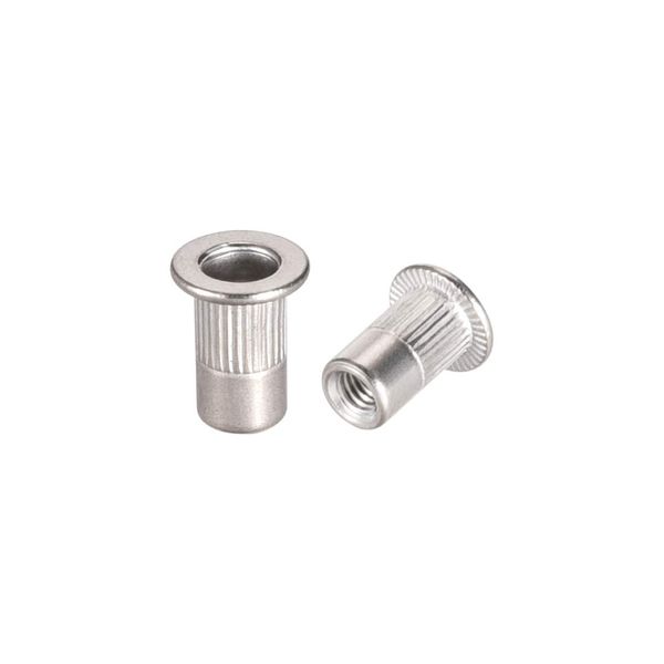 sourcing map M3 304 Stainless Steel Rivet Nuts Flat Head Insert 10 Pcs
