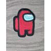 RED AMONG US CHARACTER ALIEN IMPOSTER VIDEO GAME IRON ON PATCH