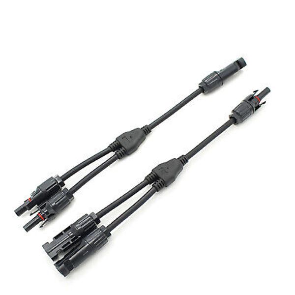 1Pair Solar Cable Splitter Waterproof IP67 2Y Branch Solar Panel Cable Connector