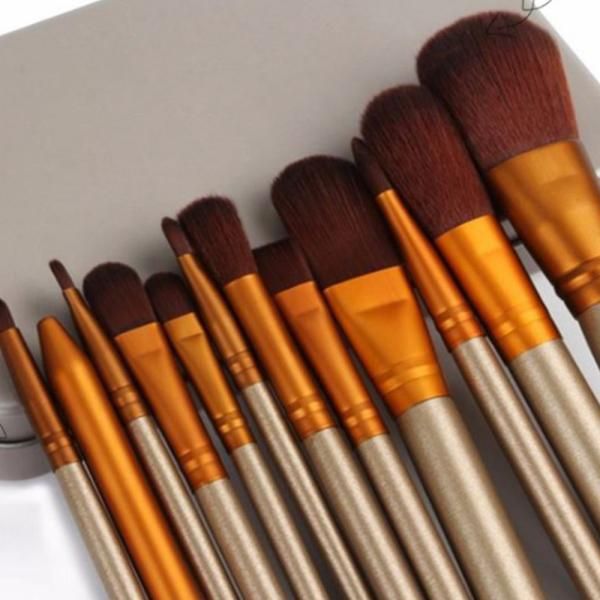 12-piece makeup brush set, travel-friendly, hypoallergenic, ultra-fine bristles