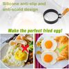 Egg Shaper Egg Ring Fried Egg Mould Egg Rings for Pan with Silicone Brush & Handle for Roasting Eggs, 4 Pack Round