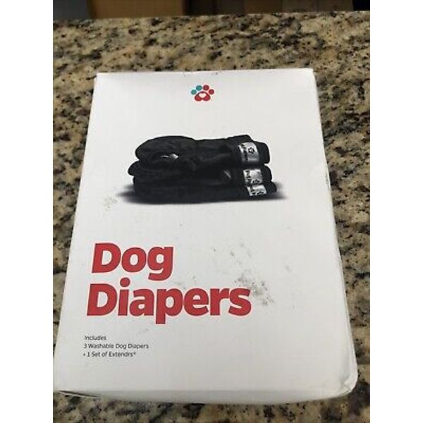 Pet Parents DOG DIAPERS LARGE 3pk Washable Reusable Black New