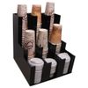 RCS Plastics Verticle Coffee Cup Dispenser and Lid Holder Condiment Stirrer, Sugar Cup Caddy Organizer and Display Your Coffee Station Counter with Style 3wx3d (1008) 12"x12"x12"