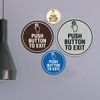Signs ByLITA Circle Push Button To Exit Sign (Red) - Small (2 Pack)