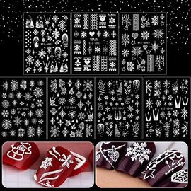 5D White Snowflakes Christmas Nail art Stickers