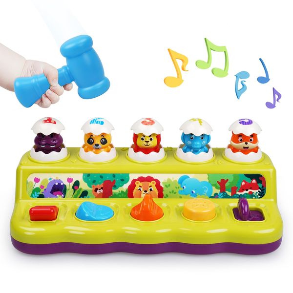 FS Toddler Pop Up Toy with Music and Light, Cause and Effect Toys for 6 9 12 18 Month Old Baby Toys, Early Learning Educational Toys for 1 2 Year Old Boy and Girls Gifts