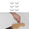 Laroal 6pcs White Pearl Guitar Tuning Peg Buttons Guitar Machine Head Oval Plastic Tuning Peg Knobs Replacement With Silver Screws