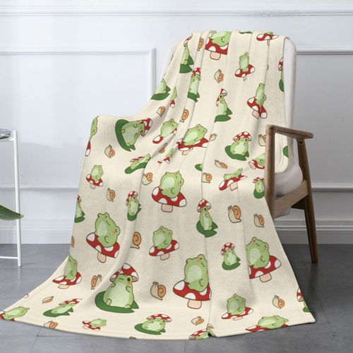 Cute Frogs Fuzzy Throw Blanket for Women Men Girls Boys Soft Cozy Fleece Blanket for Bedroom Living Rooms Sofa Couch 80"x60"