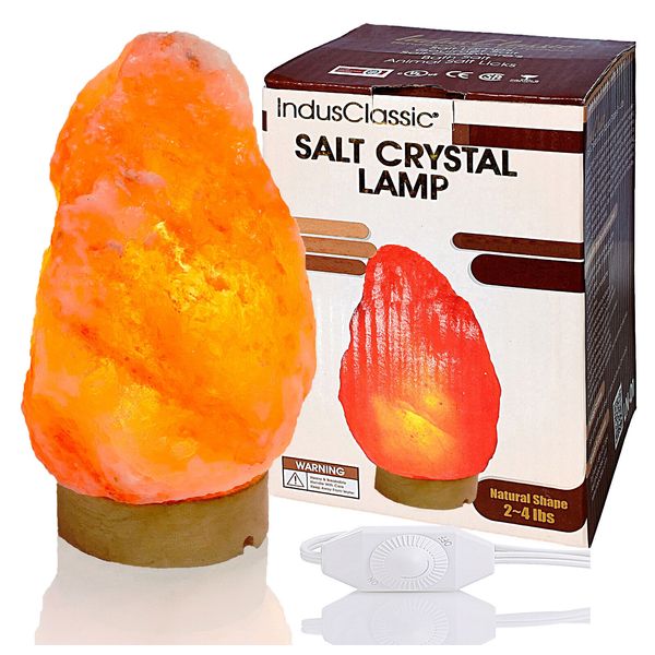 IndusClassic Natural Himalayan Crystal Rock Salt Lamp Air Purifier 2~4 lbs