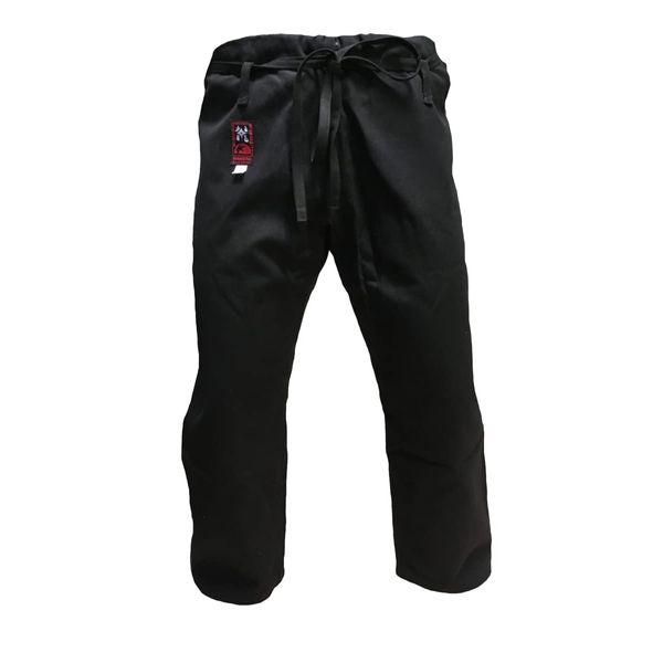 Budodrake Karate trousers black with drawstring, without elastic waistband, black