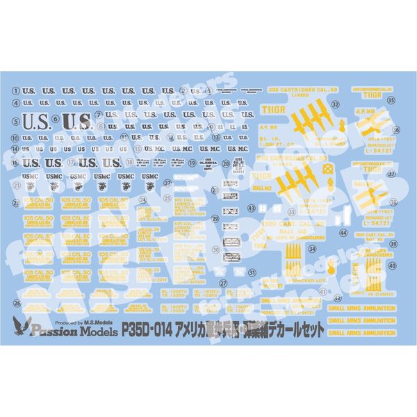 Passion Models 1/35 US Infantry Ammo Box Decal Set Plastic Model Decal P35D-014