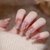 24PCS Sweet Girls Nail Tips Marble Texture Pattern Fake Nails For Taking Photos, Weddings, Coming-of-Age Ceremonies, Parties, After-Parties, Etc. False Nails