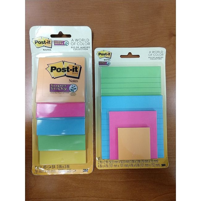 2 Packs: Post-its Assorted Bundle & 5 Pack 3x3 Post-its, Assorted Colors  - E11C