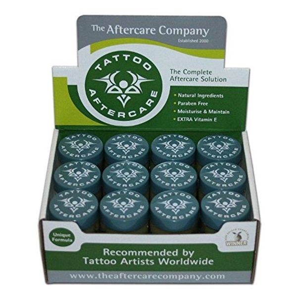 Tattoo Aftercare Box 24 x 10g from The Aftercare Company -Dermatology Approved -Moisturise, Soothe, Maintain - Cruelty Free - Unique Formula