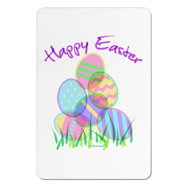 TooLoud Happy Easter Gel Look Print Aluminum Magnet