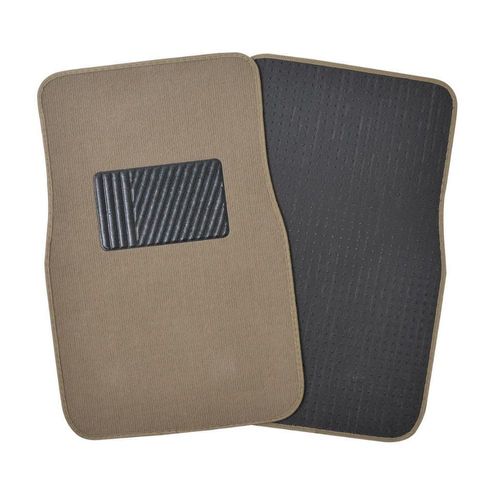 alxiang 4pc Carpet Car Floor Mats Set Front & Rear W/Comfortable Heel Pad-Medium Beige Nylon,Rubber Vacuum or Use Soap and Water-Maintenance MT-100-MB_EBN2 4CCFMSFRWCHPMB 901-87360